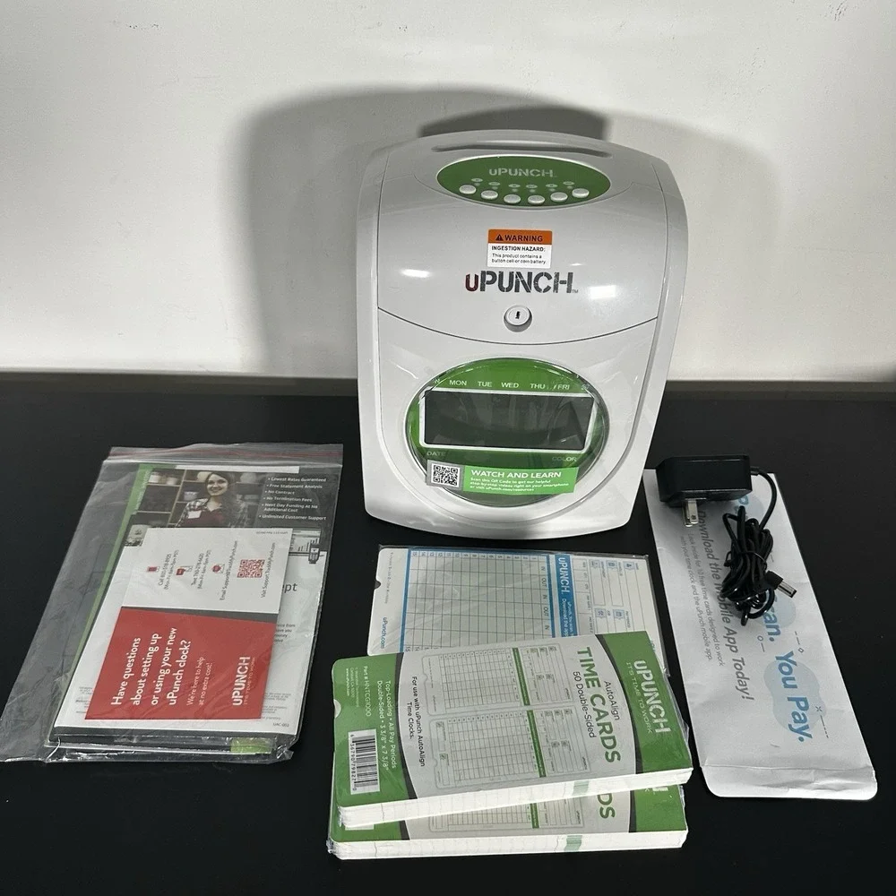 uPunch HN1500 Starter Time Clock Bundle for Small Business Employee Punch Clock
